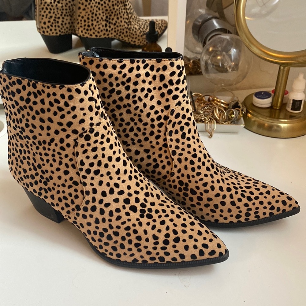 Leopard print booties